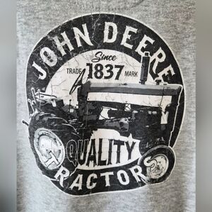 John Deere Vintage Heritage Logo Graphic Hoodie Gray XL